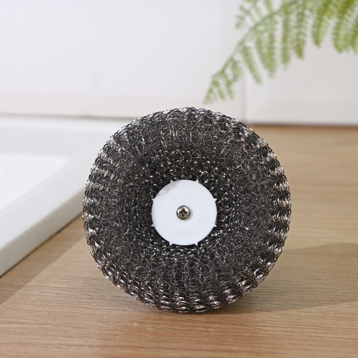 Щётка для мытья посуды Доляна &laquo;Кактус&raquo;, металлическая губка, d=8 см