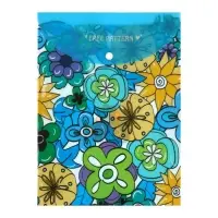 Папка-конверт на кнопке, А4, 180 мкм, "Цветы", МИКС