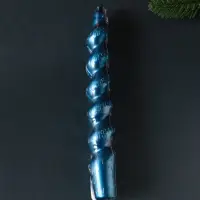 Свеча витая "LUXURY" 25*180 мм, лакированная, синяя
