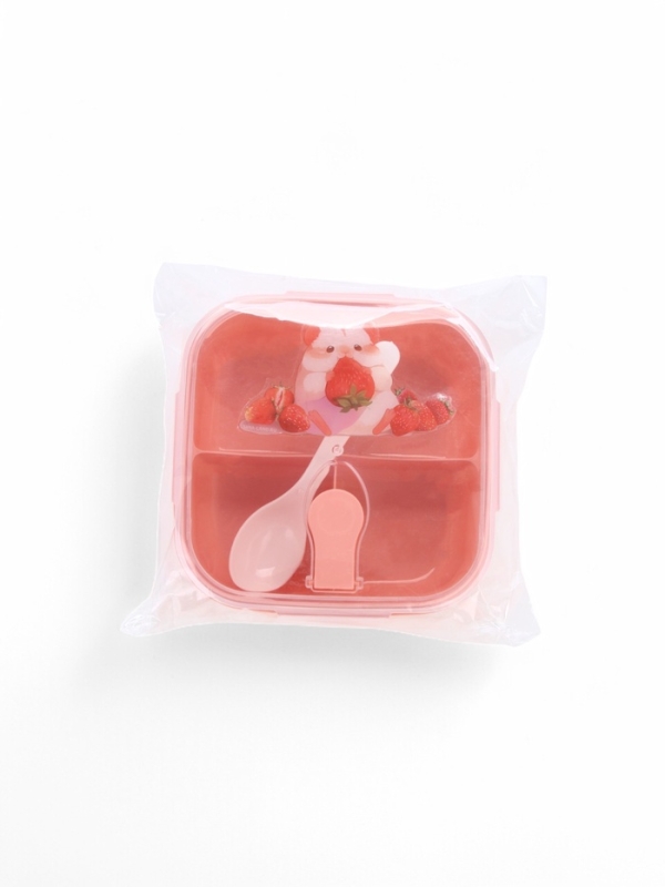 Ланч-бокс с клапаном, 3 секции, "Хомячок", 14 х 14 х 5 см