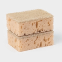 Набор губок для мытья посуды Raccoon &laquo;Ренессанс&raquo;, 2 шт, 9&times;6,5&times;3,5 см, крупнопористый поролон, бежевый