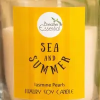 Свечас кристаллом внутри  Sea and Summer "Jasmine Pearls" жасмин, 120 гр