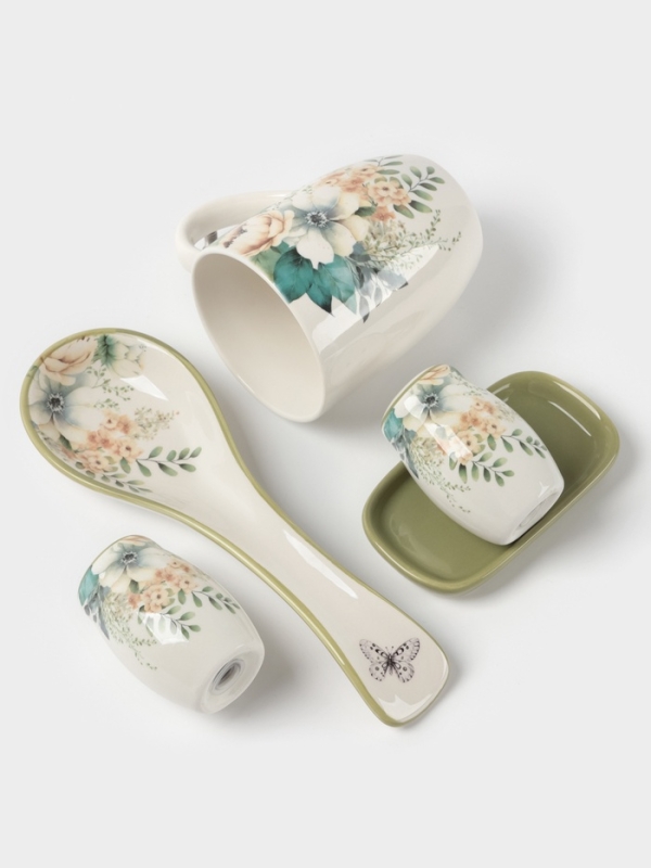 Салатник Доляна "Цветы" цвет белый   15,5х6 см