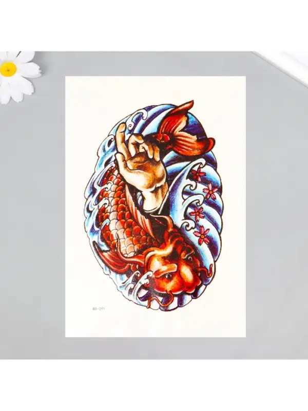 Переводная тату на тело цветная &laquo;Красный сом&raquo;, 26.2&times;14.5 см