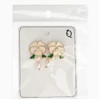 Серьги "Цветок кувшинки", цвет белый в золоте