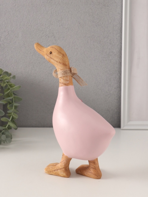 Сувенир полистоун "Утка с ромашками и тюльпанами" 17х7,5х21,5 см