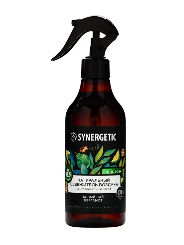 Освежитель воздуха Synergetic &laquo;Белый чай и бергамот&raquo; антитабак, 380 мл
