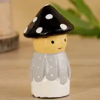 Сувенир "Гномик" дерево 5,5х5,5х10 см, цв. чёрно-серый