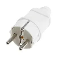 Вилка прямая TANGO, 16 А, 250 В, IP 20, с заземлением, белая, индивидуальная упаковка