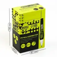 Ручка-корректор 8 мл, металлический наконечник PROвыбор &laquo;Черный неон&raquo;
