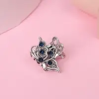 Краб для волос "Синий туман" крыло бабочки, 2,5 см, серебро