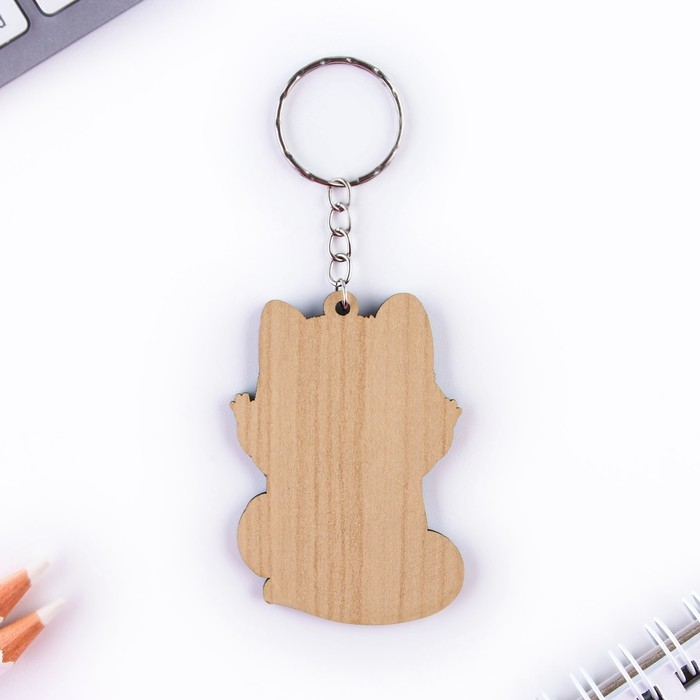 Брелок для ключей деревянный &laquo;Енот&raquo;, 4,4 х 6,4 см