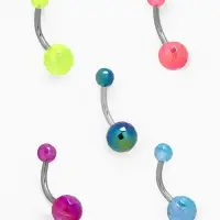 Пирсинг в пупок &laquo;Банан&raquo;, штанга L=2.3 см, МИКС в серебре