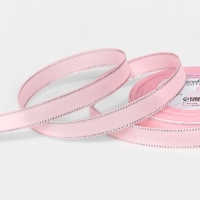 Лента репсовая 15мм*25&plusmn;1ярд(23м&plusmn;1м) серебряный нити №004 светло-розовый АУ