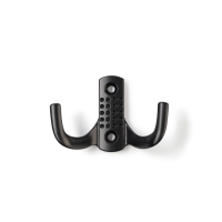 Крючок мебельный ТУНДРА TKD011BL, двухрожковый, цвет черный