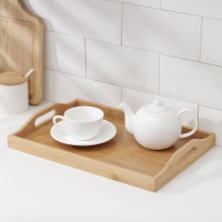 Поднос с ручками Доляна Striata, 37,5&times;26&times;5 см, бамбук