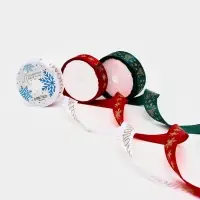 Набор лент с тиснением для упаковки подарков, 3 шт