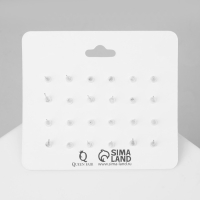 Набор серьги 12 пар &laquo;Бабочки&raquo; и цветочки, цветные в золоте