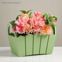 Кашпо деревянное 25,5&times;16,5&times;17,5 см "Мария", ручки боковые, МДФ, оливка