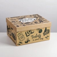 Коробка подарочная складная, упаковка, &laquo;Крафт&raquo;, 31 х 25.5 х 16 см
