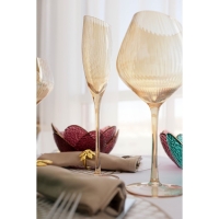 Набор бокалов для шампанского стеклянный Magistro &laquo;Иллюзия&raquo;, 180 мл, 5,5&times;27,5 см, 2 шт, цвет золотой