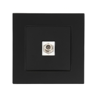 Розетка телевизионная одноместная TOT Glossy Glass, скрытая, стекло, черная