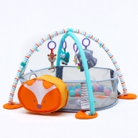 Развивающий коврик 3 в 1 &laquo;Лиса&raquo;, 68х68 см, 30 цветных шариков, 5 игрушек, Крошка Я