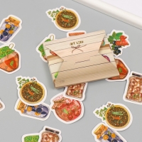 Наклейки для творчества "Домашние заготовки" тиснение золото набор 48 шт 9х7х0,8 см