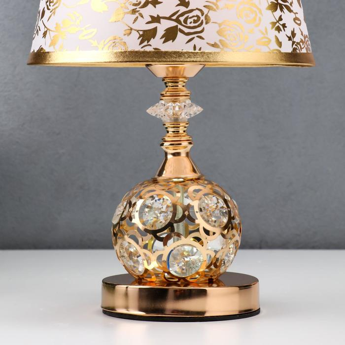 Лампа настольная с подсветкой LED  58081/1 E27 40Вт золото 20,5х20,5х35,5см RISALUX