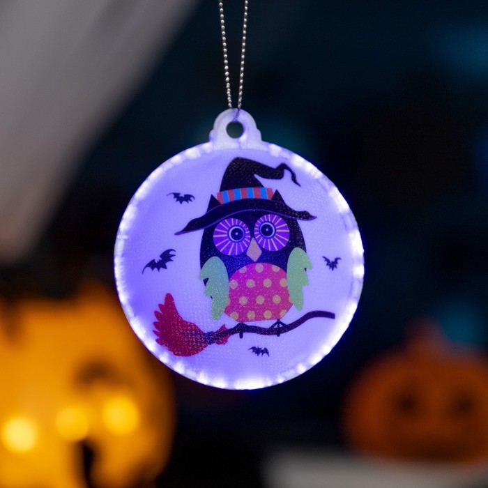 Светодиодная игрушка &laquo;Сова-ведьма&raquo; 8 см, батарейки AG13х3 (в комплекте), свечение мульти