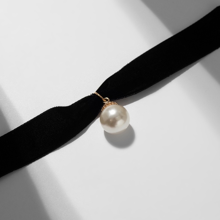 Чокер &laquo;Шарик&raquo;, жемчужина, цвет чёрный, L=30 см