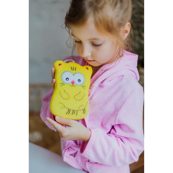 Мочалка для тела детская Доляна &laquo;Котики&raquo;, цвет МИКС