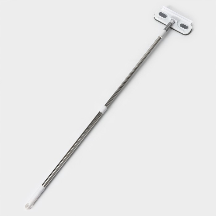 Щётка для окон Raccoon, телескопическая нержавеющая ручка 77(123) см, силиконовый сгон 22 см, велюровая насадка 22&times;7 см, цвет МИКС