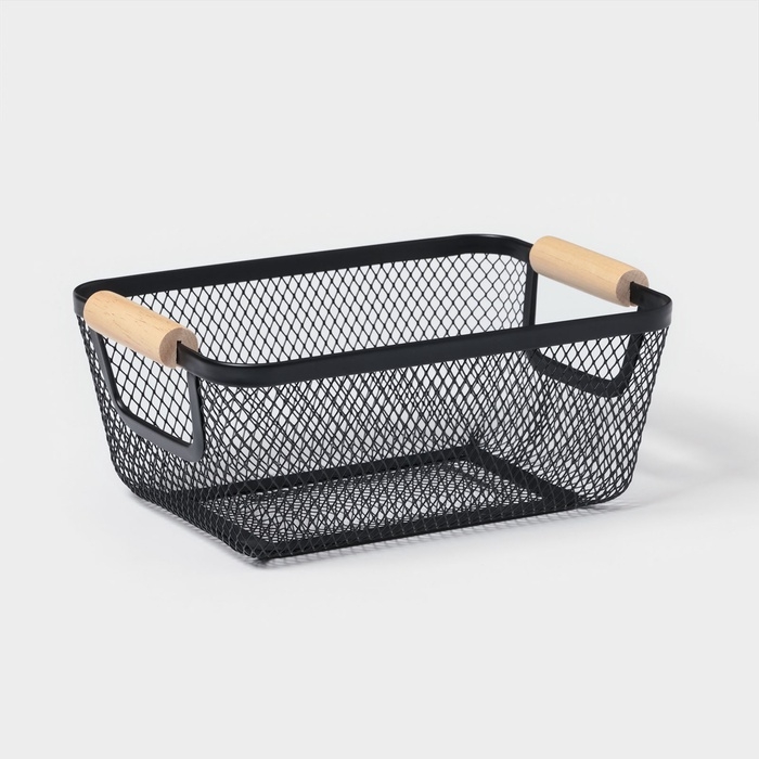 Корзинка универсальная прямоугольная "Мини", 25х17х10.5 см, цвет черный