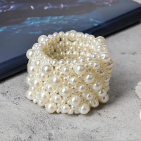 Браслет жемчуг &laquo;Зима&raquo; сплошной узор, цвет молочный, d=5 см