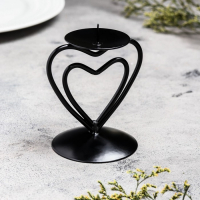 Подсвечник "Гламур" металл на 1 свечу, 9х10,2 см, чёрный