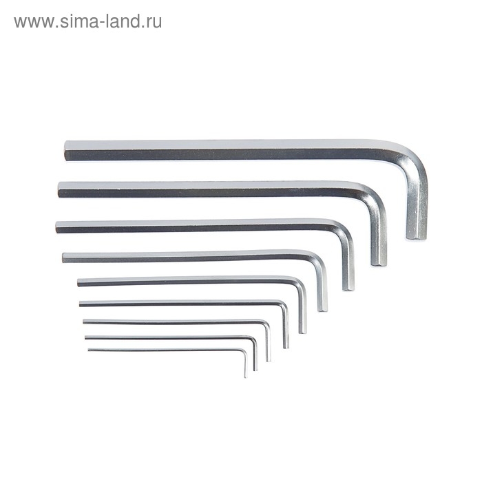 Набор ключей шестигранных ТУНДРА, удлиненных, CrV, 1.5 - 10 мм, 9 шт.