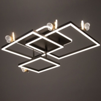 Люстра "Бабочки Тетра" 108Вт LED 3000-6000К черный 75х75х15см BayerLux