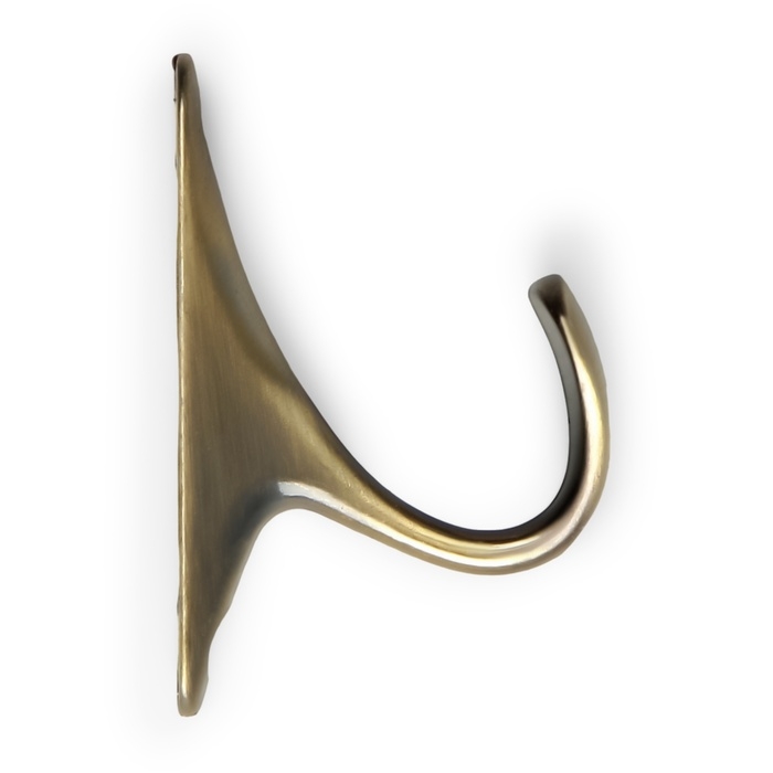 Крючок мебельный ТУНДРА TKO024, однорожковый, бронза, 2 шт