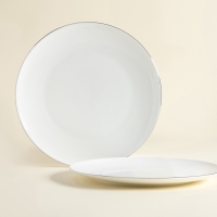 Тарелки SL Home &laquo;Каскарон&raquo;, d=27 см, набор 2 шт, костяной фарфор, белые