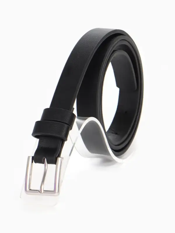 Ремень жен 03-01-02-01, Сент0225,  1,8*0,2*105 см, пряжка металл, 1 прок, черный