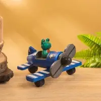 Сувенир интерьерный "Лягушка на самолёте" 15х13х8 см, дерево