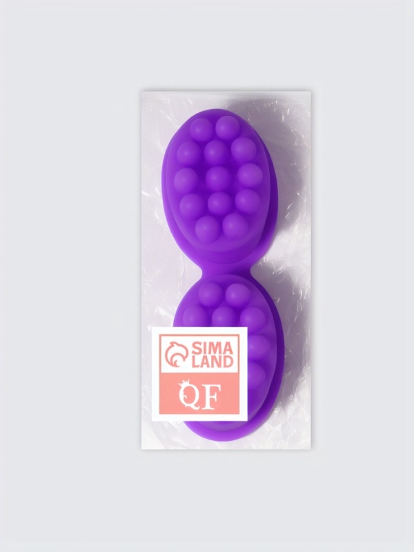 Форма д/льда д/массажа головы 8,3*6*3,7см (наб 2шт цена за наб) силикон сиреневый пакет QF