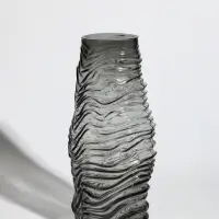 Ваза стекло настольная "Ванесса" полосы, 30х12 см, серый