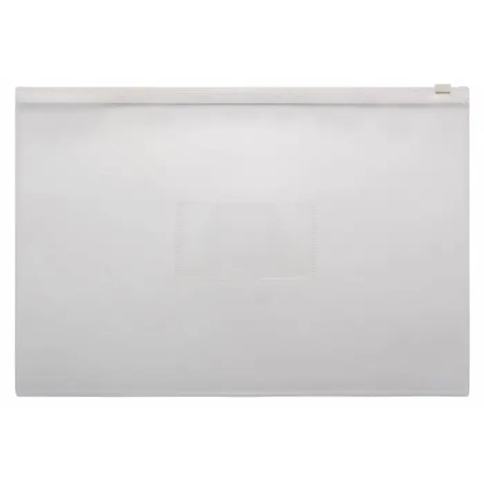 Папка-конверт на ZIP молнии А4, 150 мкм, Calligrata, карман для визитки, белая молния