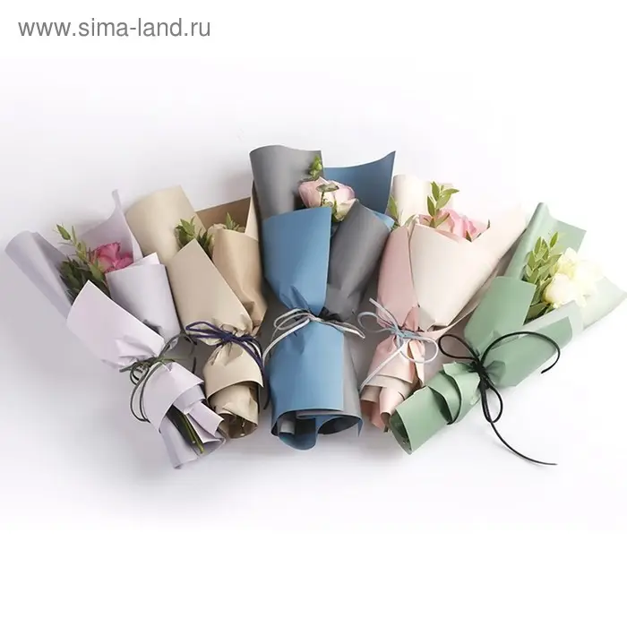 Плёнка для цветов и подарков "Серо-зеленая", 57 х 57 &plusmn;5% см