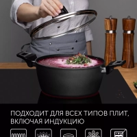 Кастрюля с крышкой 24 см Graphit-24C антипригарная 4,2 литра