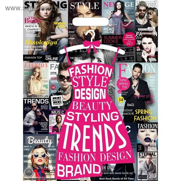 Пакет &laquo;Тренды&raquo;, полиэтиленовый с вырубной ручкой, 27 мкм, 34&times;45 см