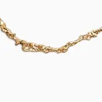 Колье "Мятое" тонкое, цвет золото 35см+ удл