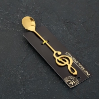 Ложка десертная из нержавеющей стали Magistro &laquo;Нота&raquo;, длина 15,5 см, цвет золотой